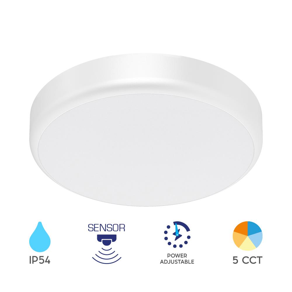 LED Aufbauleuchte | Rund | 20W (280mm) | 2000 Lumen | IP54 | Sensor