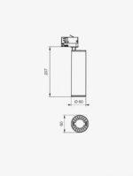 3 Phasen Schienenstrahler, OR 1020-60, Weiß, 4000K, 10W